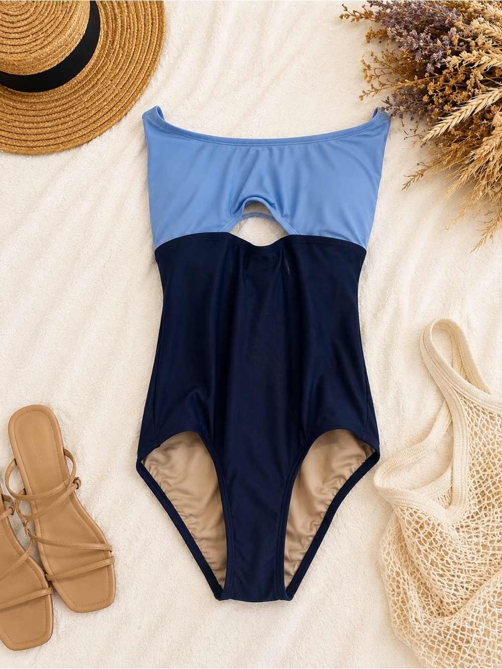 Kona Sol Women's Two-Tone Blue Swimsuit